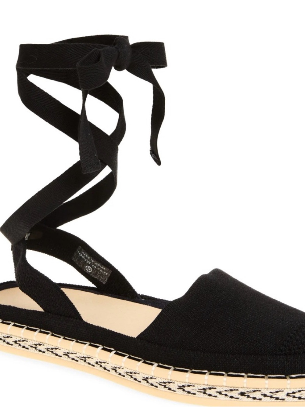 Rothy’s The d’Orsay ankle tie black Espadrille Flat Sandal
